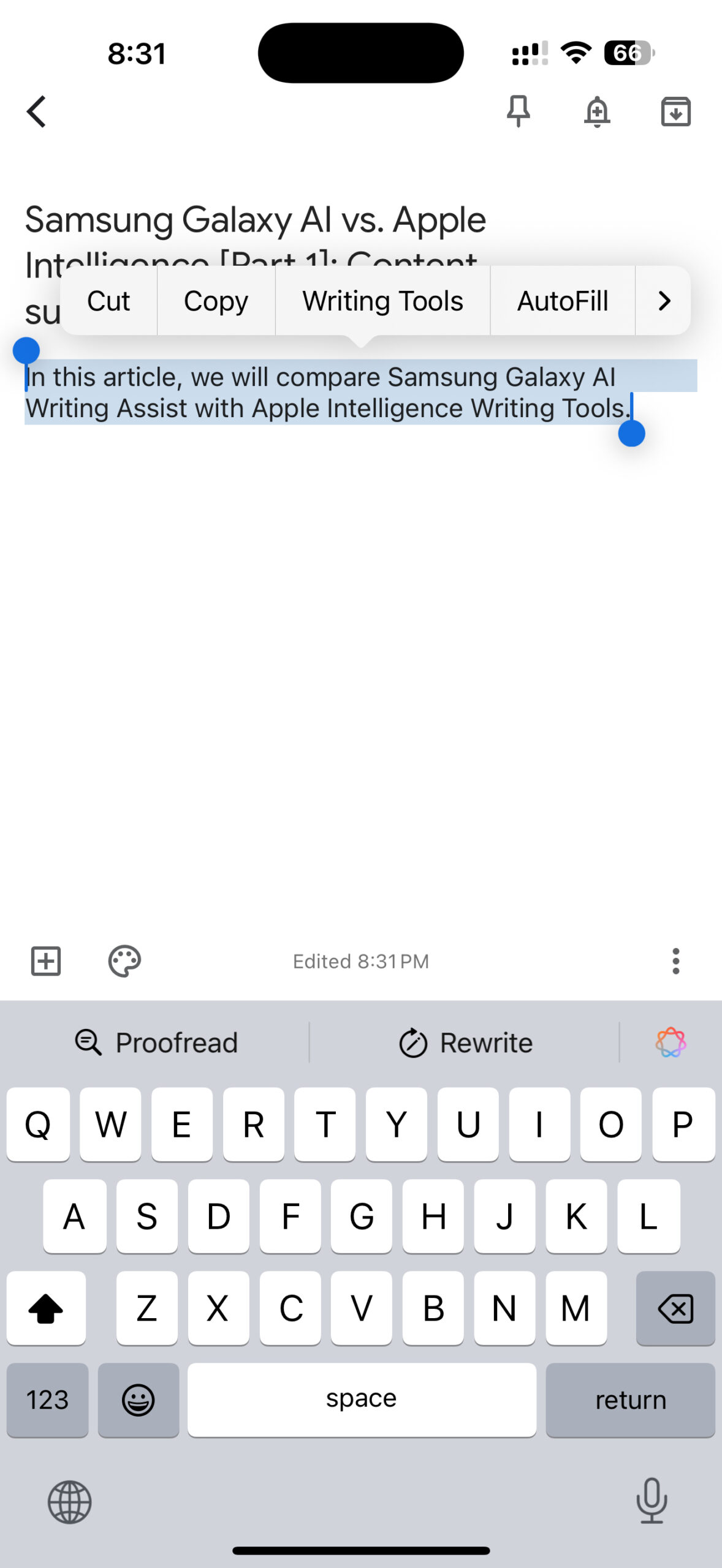apple iphone 16 pro max apple intelligence writing tools (01)