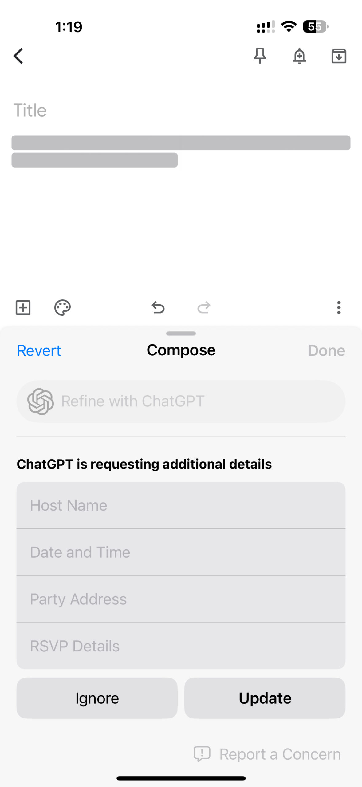 apple iphone 16 pro max apple intelligence writing tools (15) google keep apple intelligence compose with chatgpt